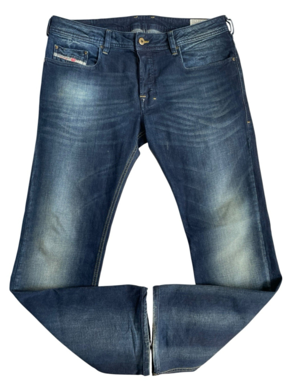 Diesel Zatiny Jeans Mens 33x32 Blue Regular Bootcut Stretch Denim Wash 0802C